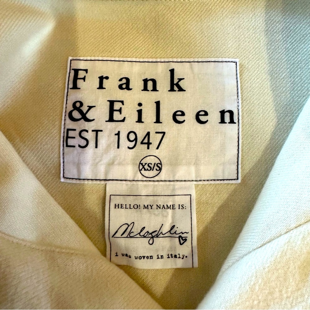 NWT - Frank & Eileen McCloghlin Cotton Flannel Shirt Jacket - Cream - XS / S - Picture 12 of 14